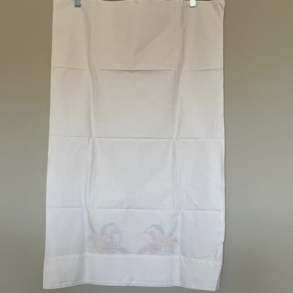 Vintage Pillowcase Embroidered Cross Stitch Roses - Picture 3 of 4